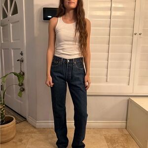 Levi's Dark Blue Straight Leg Women's Jeans 501